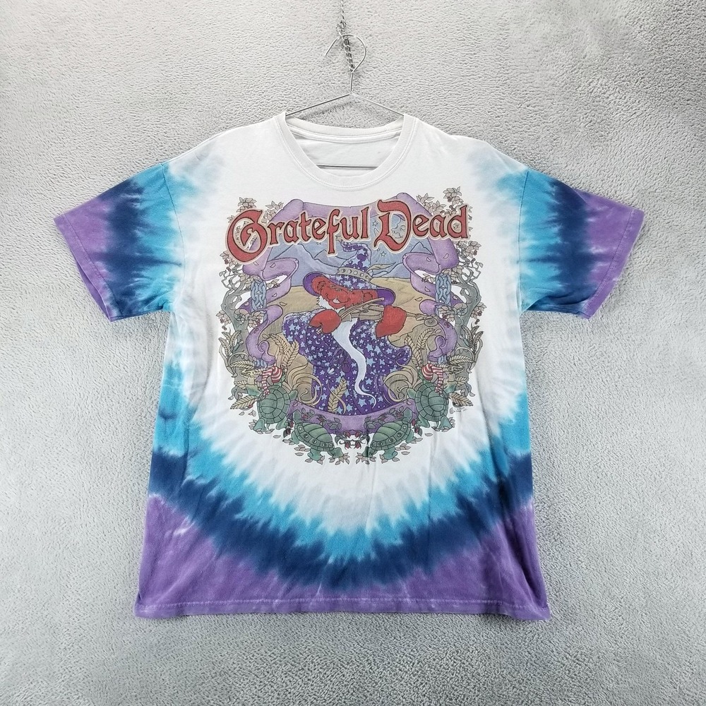VTG Grateful Dead Shirt Mens L Terrapin Moon Wizard‎ Bear Tie Dye Graphic 2000